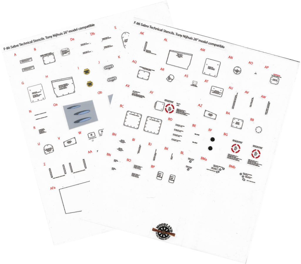 F86 Sabre Technical Stencils Print