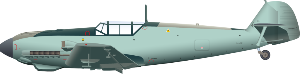 Bf-109E Technical Stencils Right