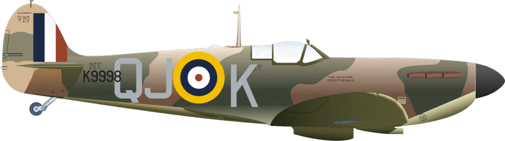 Spitfire Mk1 K9998 No92 Sqdn Geoffrey Wellum Right