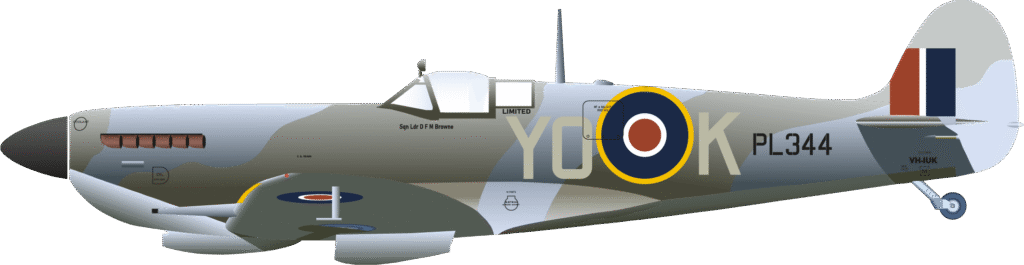 Spitfire mk9 PL344 No401 Sqdn Bill Klersy left