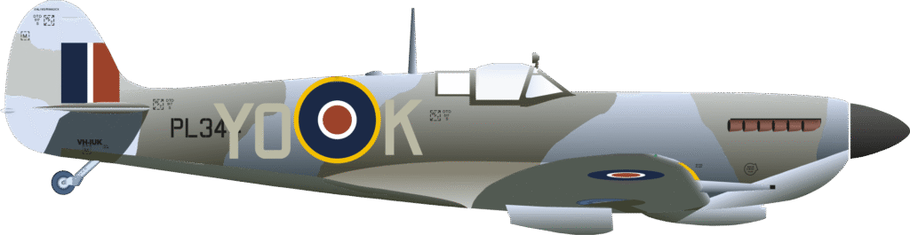 Spitfire mk9 PL344 No401 Sqdn Bill Klersy right